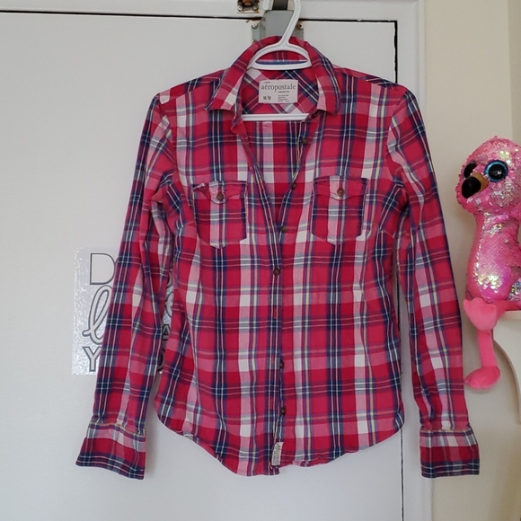 Aeropostale striped cotton long sleeve shirt - Picture 1 of 2